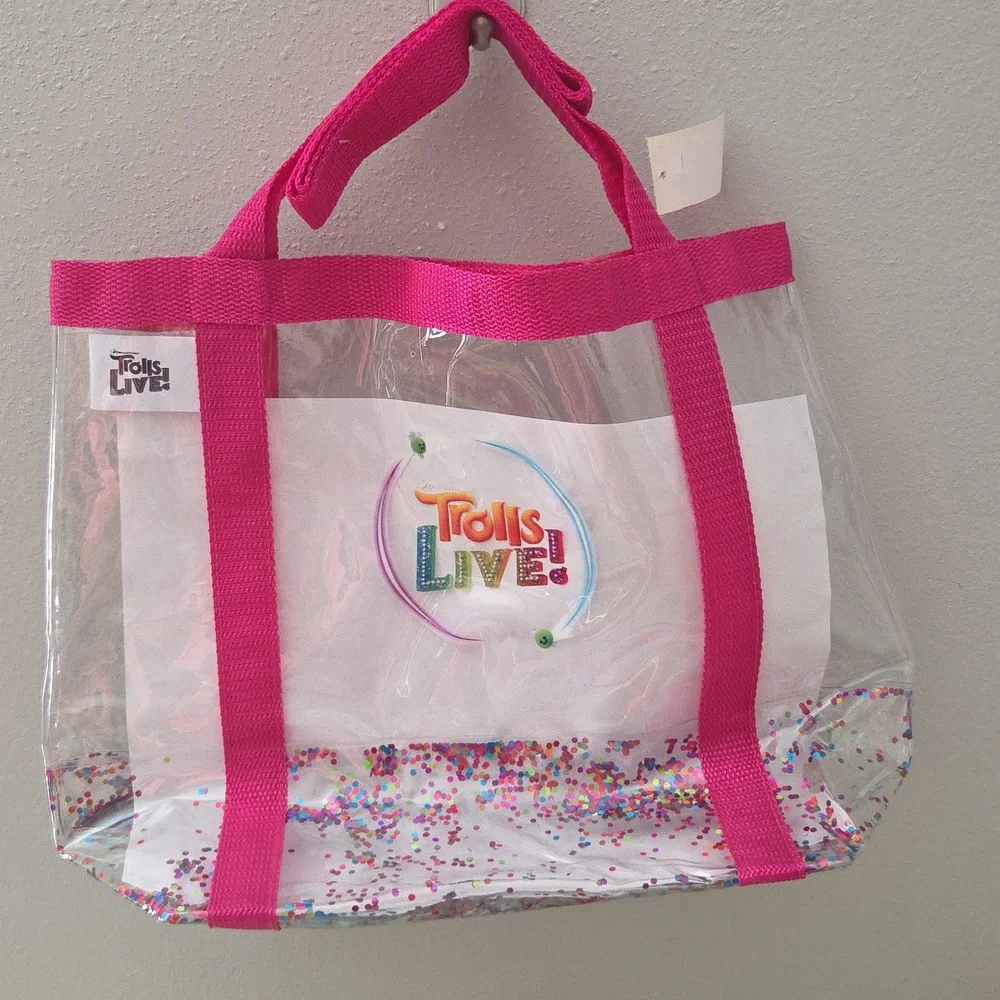 Trolls Live! Pink Confetti Tote Bag